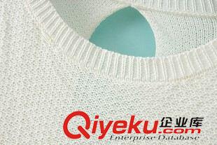 八月第二波 VJISHA 秋季新款女裝露背鏤空寬松針織衫蝙蝠袖女式套頭衫F332原始圖片3