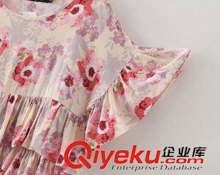 七月第五波 VJISHA2015夏裝新款韓版女裝T冰絲棉印花荷葉邊短款蝙蝠衫女M845原始圖片3