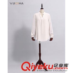 襯衫 VJISHA原創品牌 簡約真絲襯衣V領 春秋純色襯衫品質女裝FC33-901