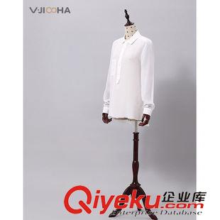 襯衫 VJISHA原創(chuàng)品牌 春秋OL通勤真絲襯衣 氣質(zhì)翻領(lǐng)純色襯衫女FC33-905