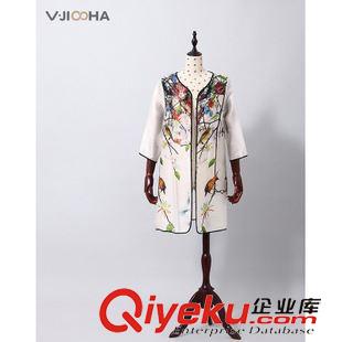 外套 VIJISHA品牌 真絲歐根紗喜鵲數(shù)碼印花外套 新款蠶絲品質(zhì)女裝FH02