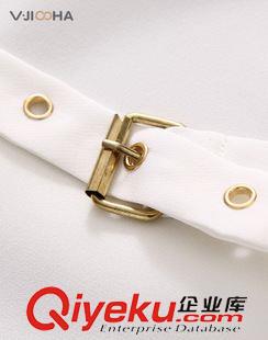 連衣裙 VJISHA原創品牌 肩章重磅真絲連衣裙 腰帶修身裙精品女裝FC33-903