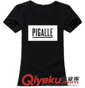 女士T恤 歐美街頭PIGALLE BOX LOGO Rocky女士短袖修身潮流T恤