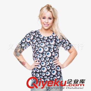3D數(shù)碼印花T恤 廠家直銷夏季新款圓領(lǐng)女裝打底短袖 時尚套頭歐美印花 女式T恤原始圖片3