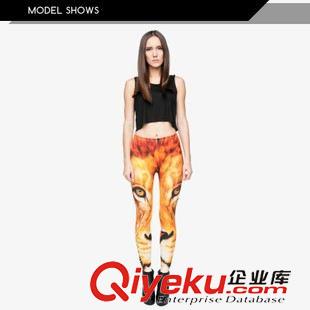 3D數碼印花打底褲 速賣通熱賣廠家直銷數碼印花3D女款九分長打底顯瘦緊身鉛筆小腳褲