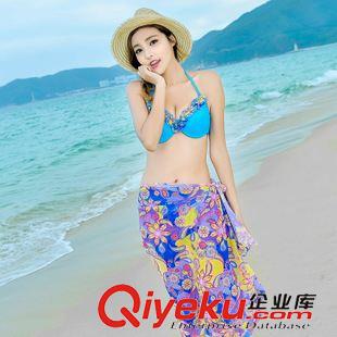 海波特 新款游泳衣女 分體bjn三件套小胸聚攏帶鋼托泳裝高腰溫泉泳衣