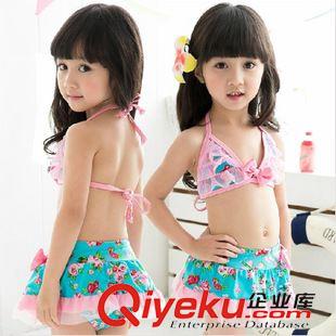 兒童泳裝 韓國新款兒童游泳衣可愛寶寶蕾絲bjn分體泳裝女童泳衣帶泳帽