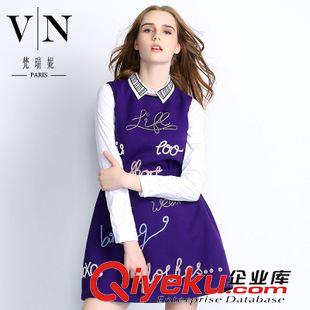 秋裝新款第六波 2015秋季女裝 歐美dp印花a字裙 品質gd時尚半身裙VNA61147