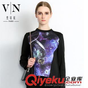 秋裝新款第三波 品牌tj 星空圖案裙擺拼接公主裙 圓領無袖時尚連衣裙VNA91047