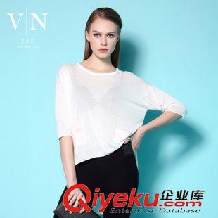 毛衣 不退不换秋装 欧美风宽松女式空调衫 时尚五分袖针织衫 VNA80003