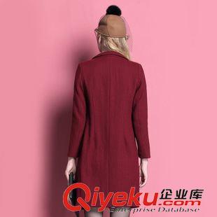 女式外套 冬装新品 配送腰带纯色直筒外套 欧美品牌时尚大衣VNA3019020