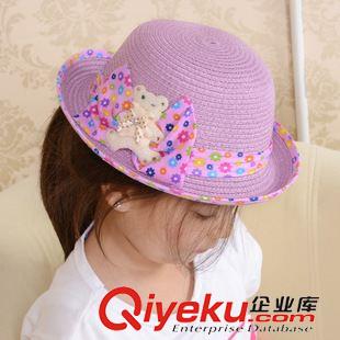 禮帽丨盆帽 遮陽帽子兒童夏季韓版休閑蝴蝶結女童碎花防曬太陽草帽禮帽批發原始圖片2