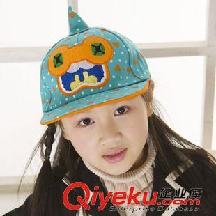 平沿嘻哈帽 韓國獨角怪刺繡卡通兒童嘻哈帽 平沿遮陽帽棒球帽子批發(fā)原始圖片3