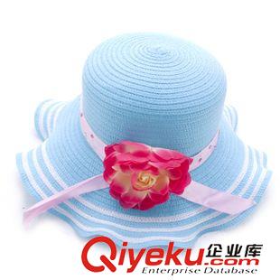 草帽|大沿帽 兒童沙灘帽子 夏天遮陽草帽花朵大沿太陽帽戶外防曬義烏帽子批發(fā)原始圖片2