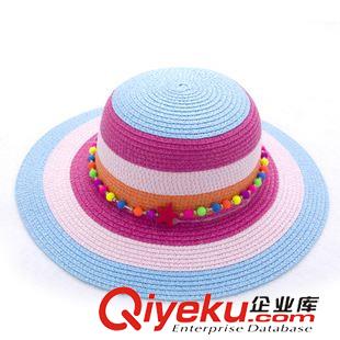 草帽|大沿帽 夏季韓版戶外休閑珍珠兒童帽 夏天遮陽大沿草帽太陽小孩帽子批發原始圖片2