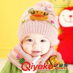帽子圍巾2件套 韓版冬季兒童帽毛絨猴子故事帽寶寶帽+圍脖套帽  秋冬帽子兒童