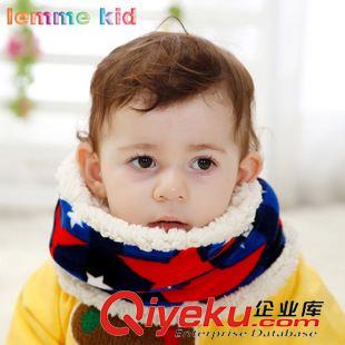 圍巾/圍脖 韓版圍巾圍脖拼色圓點(diǎn)男女童圍脖 小孩秋冬新款寶寶圍巾廠家批發(fā)原始圖片3