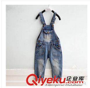 秋款第二波 2015 潮工裝兒童長褲子男童寶寶牛仔背帶褲韓版J68819原始圖片2