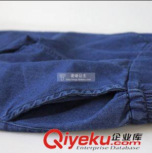 秋款第二波 秋裝2015新款男女童簡約水洗牛仔褲兒童收口純色牛仔七分褲J8806原始圖片2