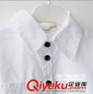 秋款第二波 趙默笙同款女童翻領拼接中袖襯衫2015春夏中大童純棉寬松襯衣6702原始圖片2