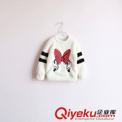 衛衣 歐美童裝女童 點點蝴蝶結毛毛絨絨衛衣GM006原始圖片2