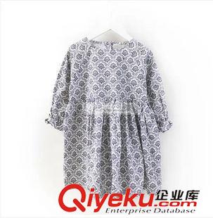 短裙|連衣裙 春裝2014新款清新碎花女童圓領(lǐng)長(zhǎng)袖連衣裙公主裙系帶袖口蓬蓬裙原始圖片2