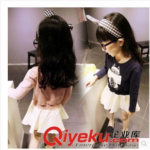 短裙|連衣裙 2015女童春裝 連衣裙韓版卡通印花 拼接長袖打底裙原始圖片3