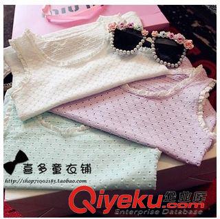背心|吊帶|馬甲 2015夏裝新品女童超百搭洞洞糖果色花邊無袖背心J1036 0.3gj原始圖片2