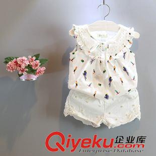 襯衫 童裝夏季新品寶寶背心女童可愛休閑棉麻卡通小鳥娃娃衫上衣N3916