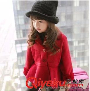 外套 2015秋冬新款童裝麂皮絨女童毛呢單排扣百搭糖果色短外套AA5148
