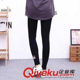 品牌【Milyshop】 2015秋季新款松鼠刺繡打底褲 純棉修身顯瘦小腳褲九分褲批發(fā)原始圖片2