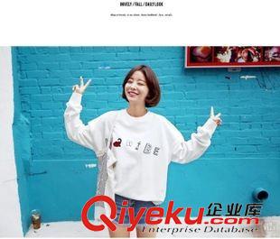 品牌【Milyshop】 Mily shop 韓版東大門代購款 加絨衛(wèi)衣 女式燙金字母寬松大碼上衣原始圖片2