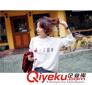 品牌【Milyshop】 Mily shop 韓版東大門代購款 加絨衛(wèi)衣 女式燙金字母寬松大碼上衣原始圖片3