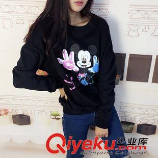 品牌【Milyshop】 Mliy shop 韓版新款加絨衛(wèi)衣 米奇印花寬松版女式上衣 大碼女裝原始圖片2