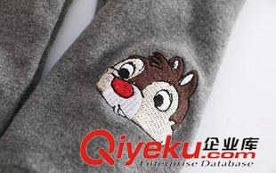 9月11日新款 2015秋季新款松鼠刺繡打底褲 純棉修身顯瘦小腳褲九分褲批發(fā)原始圖片3