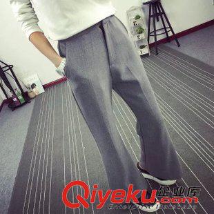 9月14日新款 2015秋季新款 韓版喇叭褲 純色純棉休閑九分褲女 批發(fā)原始圖片2