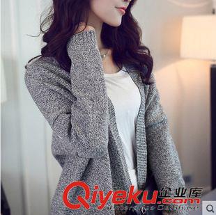 15新款毛衣針織衫 大碼寬松花紗女裝春秋新款韓版中長款針織衫女開衫毛衣外套潮原始圖片2