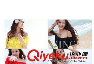 韓版系列  2015新款抹胸波西米亞高端雪紡沙灘連衣裙原始圖片2
