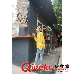 店長推薦 韓版寬松女款縷空麻花套頭毛衣羊毛衫 加厚保暖打底羊毛衫原始圖片3