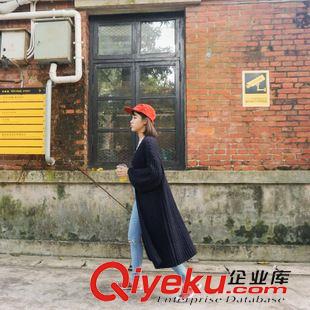 店長(zhǎng)推薦 2015秋冬新款韓版女裝寬松大碼休閑中長(zhǎng)款毛衣外套女針織開(kāi)衫原始圖片3