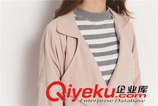 2015.9月上新 2015韓版秋冬新款女裝氣質(zhì)寬松百搭長(zhǎng)款風(fēng)衣外套原始圖片3