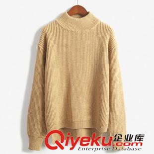 2015-7月上新 韓國(guó)2015年春裝{zx1}款michyeora官網(wǎng) 前短后長(zhǎng)半高領(lǐng)毛衣女