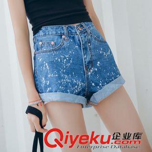 2015-5月上新 韓國韓版街拍歐美高街潑墨短褲潮流時尚百搭熱褲牛仔褲子女原始圖片2