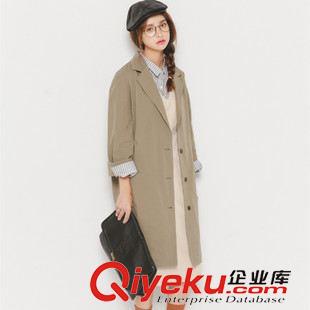 外套 模特實拍 2015秋裝新款 韓國訂單寬松中長款西裝女外套