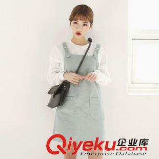 未分類 韓國(guó)東大門 2015夏季百搭甜美學(xué)院風(fēng)寬松口袋吊帶裙背帶裙子女