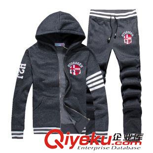 男士衛(wèi)衣套裝 秋冬品牌男裝新款純棉連帽抓絨衛(wèi)衣開衫 運動衛(wèi)衣套裝免費代理