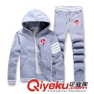 男士衛(wèi)衣套裝 秋冬品牌男裝新款純棉連帽抓絨衛(wèi)衣開衫 運動衛(wèi)衣套裝免費代理