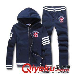 男士衛(wèi)衣套裝 秋冬品牌男裝新款純棉連帽抓絨衛(wèi)衣開衫 運動衛(wèi)衣套裝免費代理