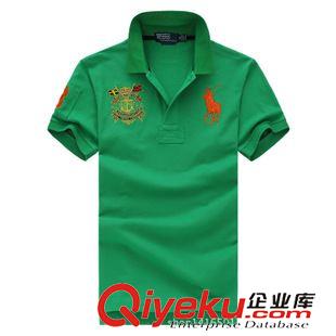 短袖純色POLO衫 2015品牌新款奢華刺繡hg馬標(biāo) 時(shí)尚潮牌男裝短袖T恤 免費(fèi)代理