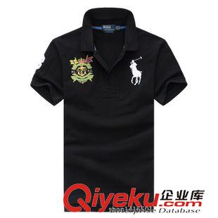 短袖純色POLO衫 2015品牌新款奢華刺繡hg馬標(biāo) 時(shí)尚潮牌男裝短袖T恤 免費(fèi)代理